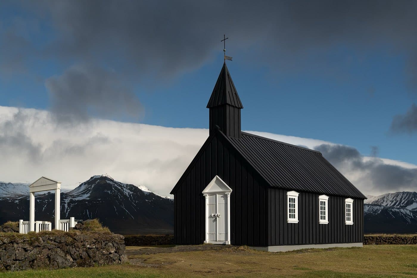 The black timber church at Budir on the Snaefellsnes peninsula