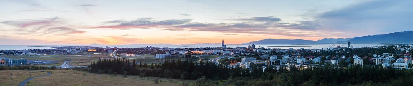 Perlan museum and its dome on Oskjuhlid hill in Reykjavik