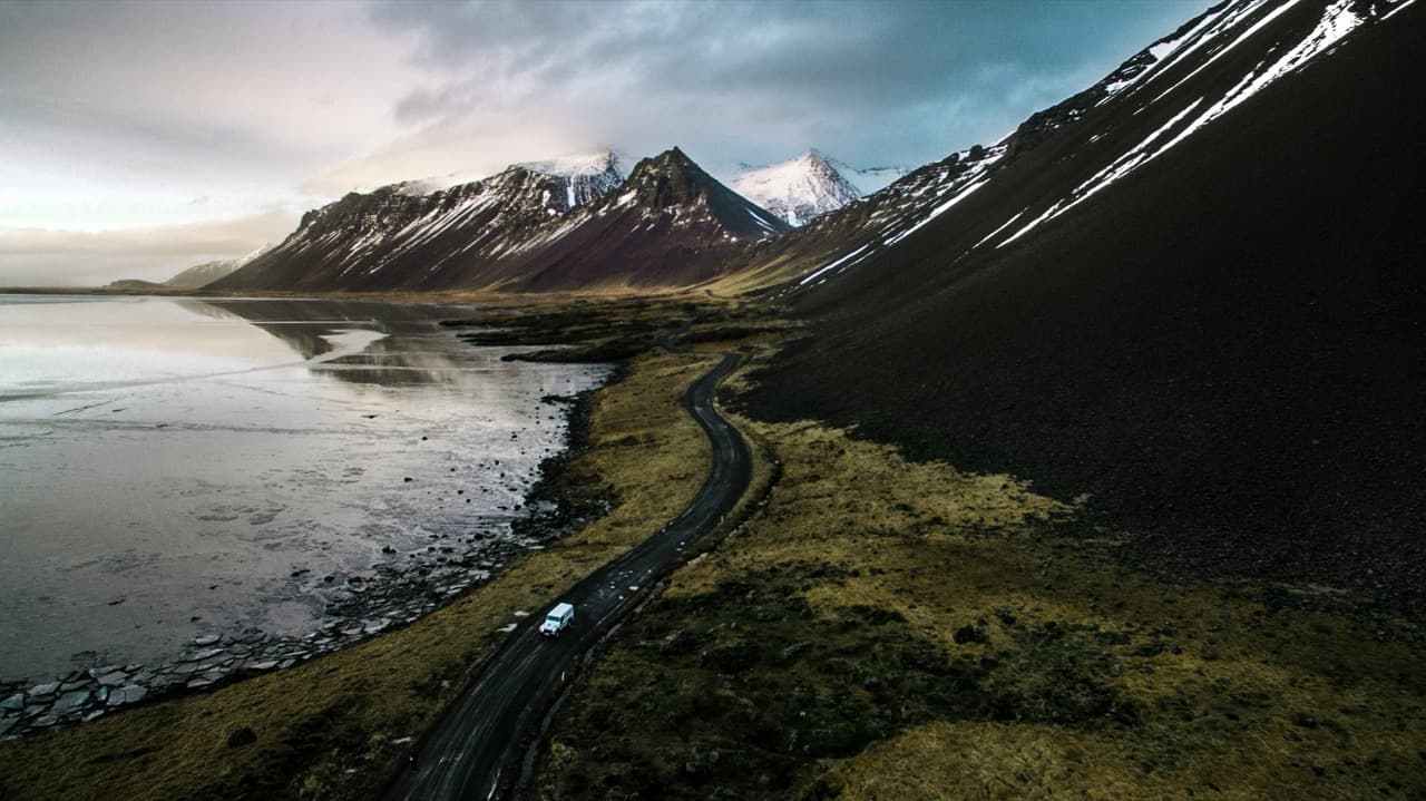 The jagged Vestrahorn mountain above the black sand at Stokksnes